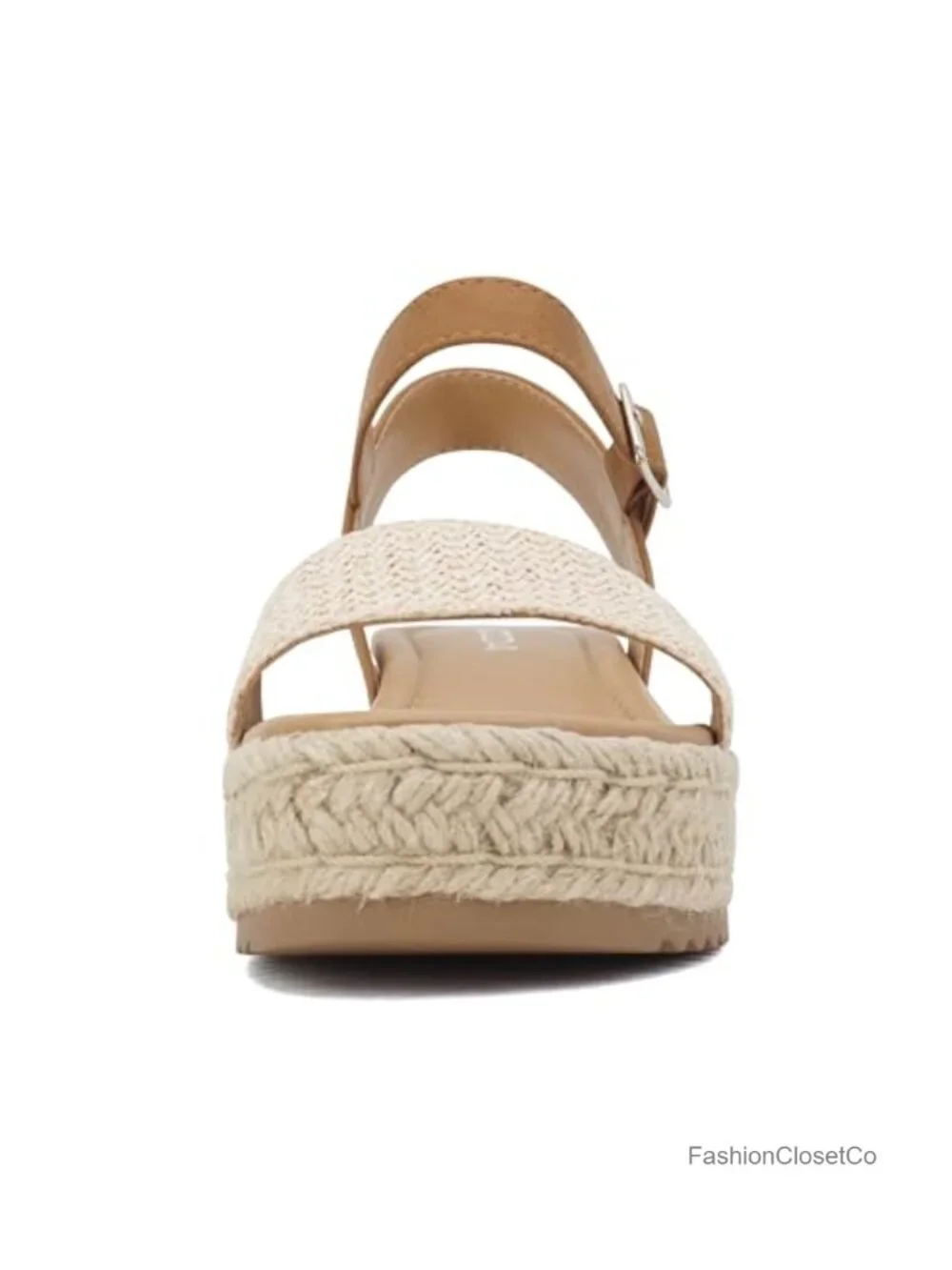 Open Toe Ankle Strap Platform Espadrille Sandal